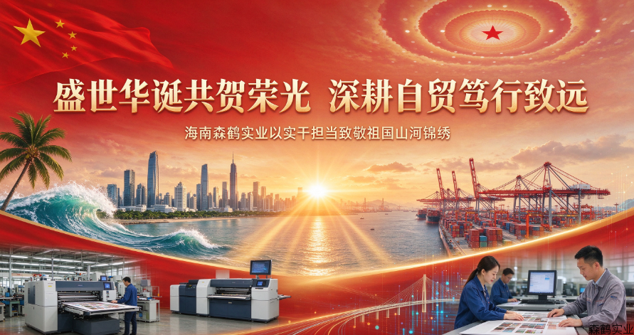 盛世华诞共贺荣光 深耕自贸笃行致远 —— 海南森鹤实业以实干担当致敬祖国山河锦绣